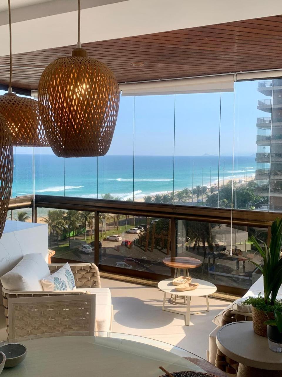 Lindo Apto No Melhor Lugar Da Barra Da Tijuca! Com Uma Vista De Tirar O Folego, Frente Para O Mar! Totalmente Equipado E Decorado Ao Lado Dos Melhores Hoteis E Quiosques Da Barra! Portaria 24H, Piscina, Sauna, Jacuzzi, Academia, Garagem, Wi-Fi, Lavan リオデジャネイロ エクステリア 写真